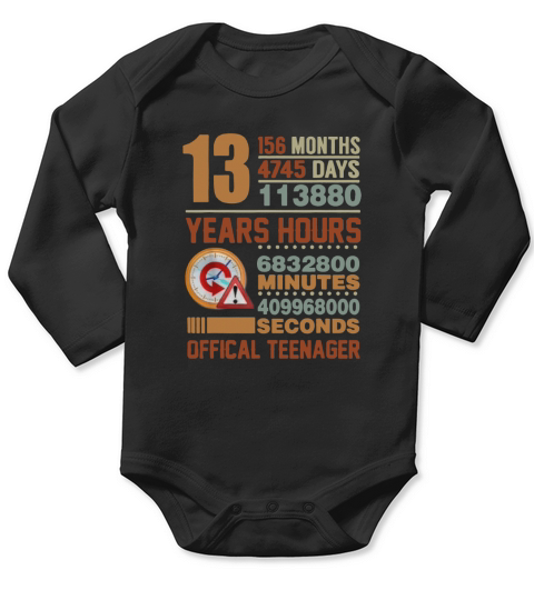 Official Teenager 13th Birthday Gifts shirt Long Sleeve Baby One-Piece