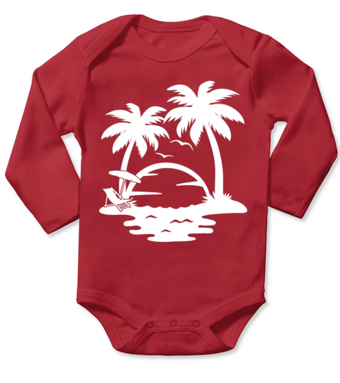 palm trees Long Sleeve Baby One-Piece