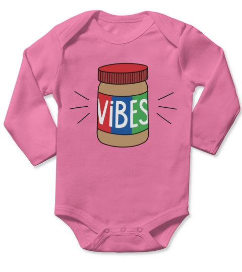 Peanut Butter Vibes TShirt Long Sleeve Baby One-Piece