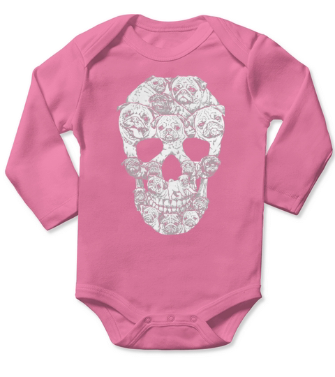 PUG SKULL Long Sleeve Baby One-Piece