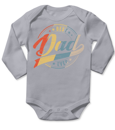 Retro Vintage Best Dad Ever Father Daddy Fathers Long Sleeve Baby One-Piece