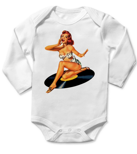 Rockabilly Goddess Long Sleeve Baby One-Piece