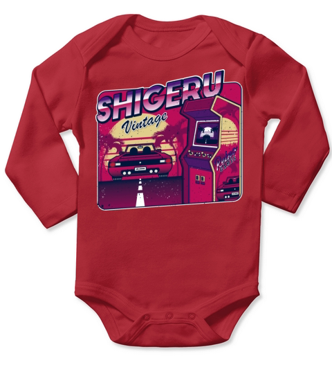 Shigeru Funny Personalized Vintage Gamer 80s 90s Long Sleeve Baby One-Piece