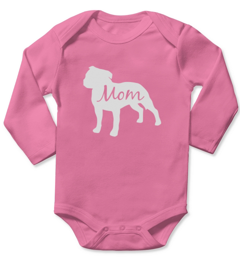 Staffordshire Bull Terrier Dog Mom Mother s Day Long Sleeve Baby One-Piece