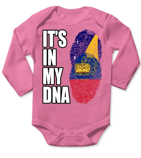 Tokelauan And Liechtensteiner Mix Heritage DNA Fla Long Sleeve Baby One-Piece