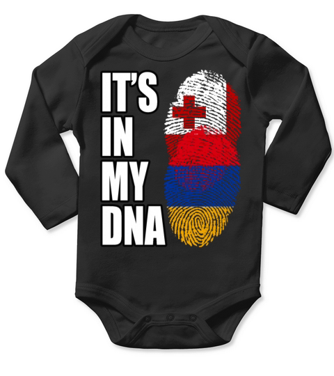 Tongan And Armenian Mix Heritage DNA Flag Long Sleeve Baby One-Piece