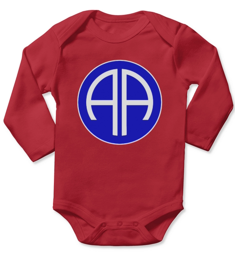 US Army   82nd Airborne Division Logo Long Sleeve Baby One-Piece