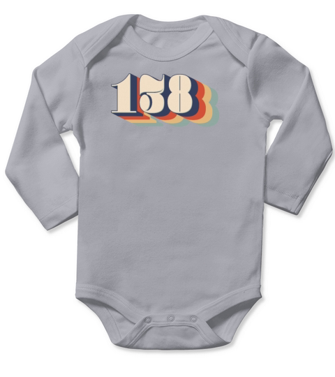 Vintage 138 retro number birthday Long Sleeve Baby One-Piece