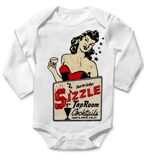 Vintage Dive Bar Deluxe Long Sleeve Baby One-Piece