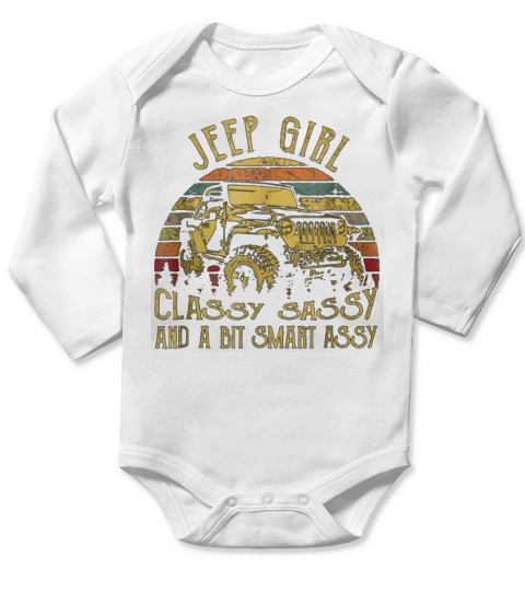 Vintage Jeep Girl Classy Sassy And A Bit Smart Assy Long Sleeve Baby One-Piece