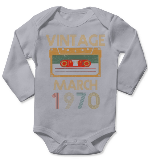 Vintage March 1970 Long Sleeve Baby One-Piece