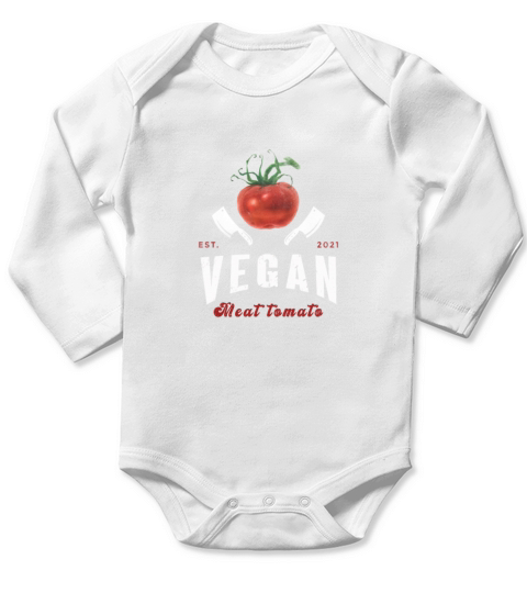Vintage Tomato Butcher Meat Long Sleeve Baby One-Piece
