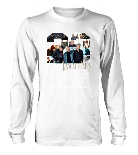 20 Years Of Rascal Flatts 1999 2019 Thank You For The Memories Signatures shirt Long sleeved Unisex