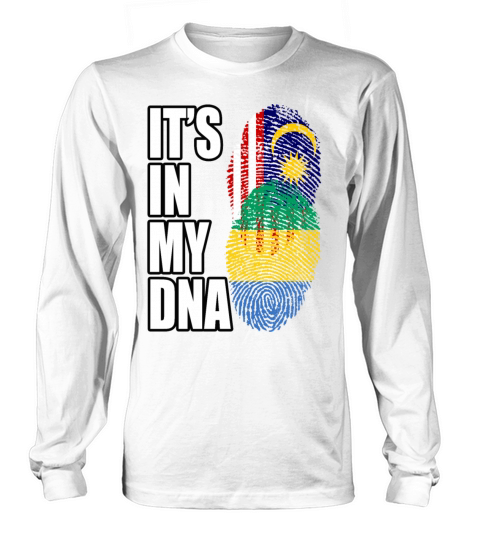 Malaysian And Gabonese Mix Heritage DNA Flag Long sleeved Unisex