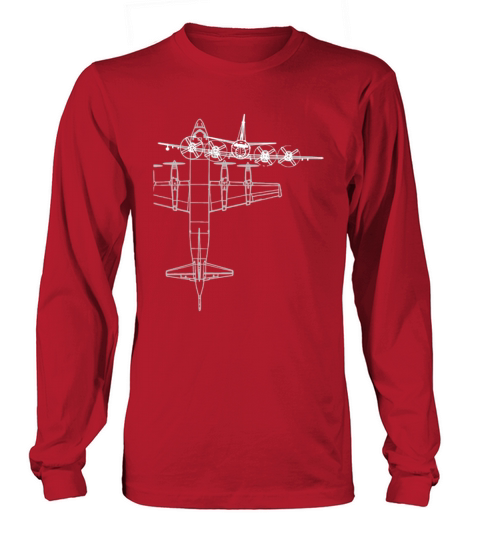 P-3 Orion Airplane Line Art shirt Long sleeved Unisex