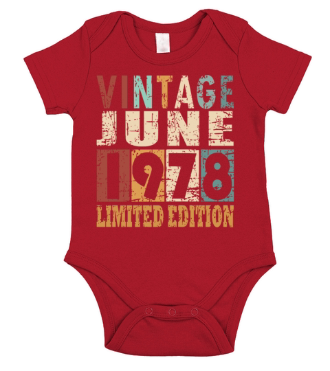 1978 vintage born in June gift Short Sleeve Baby One-Piece