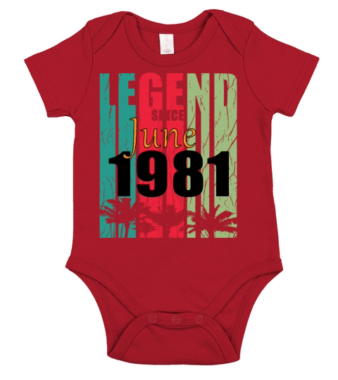 1981 vintage born in June gift Short Sleeve Baby One-Piece