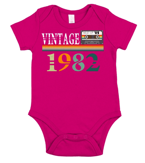 1982 Vintage Vintage Retro Birthday Gift Short Sleeve Baby One-Piece