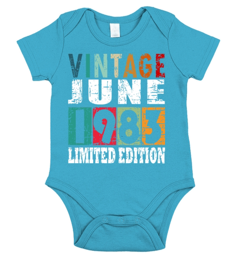 1983 vintage born in June gift Short Sleeve Baby One-Piece