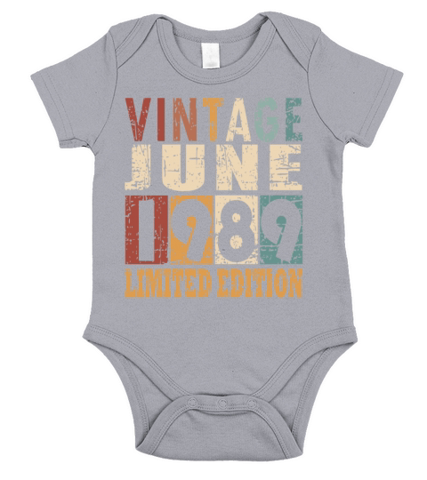 1989 vintage born in June gift Short Sleeve Baby One-Piece
