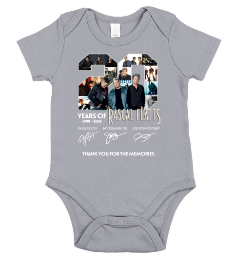 20 Years Of Rascal Flatts 1999 2019 Thank You For The Memories Signatures shirt Short Sleeve Baby One-Piece
