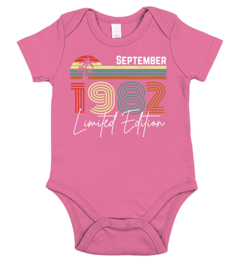 40 Years September 1982 Vintage Limited Edition Short Sleeve Baby One-Piece