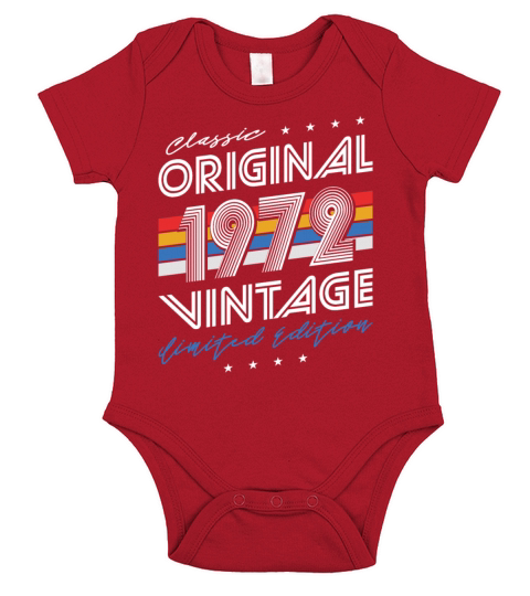 50th birthday vintage 1972 classic original 1972 Short Sleeve Baby One-Piece
