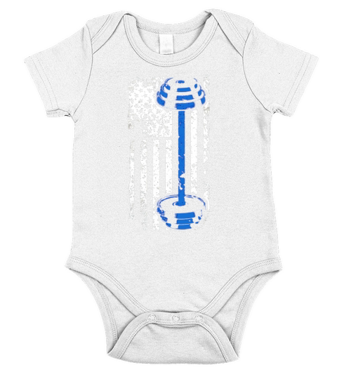 American Flag Gym and Fitness T-shirt | Weight Lifting Gift Short Sleeve Baby One-Piece