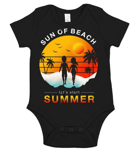 beach walk sunny T-shirt Short Sleeve Baby One-Piece