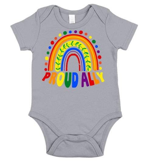 Boho Rainbow Gay Pride Month Proud Ally Short Sleeve Baby One-Piece