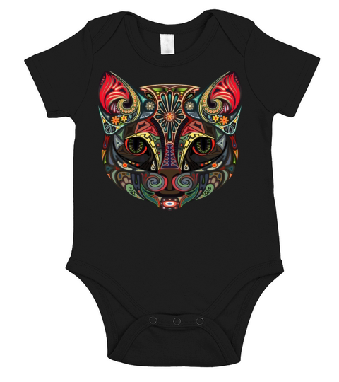 Cat Face MultiColor Short Sleeve Baby One-Piece
