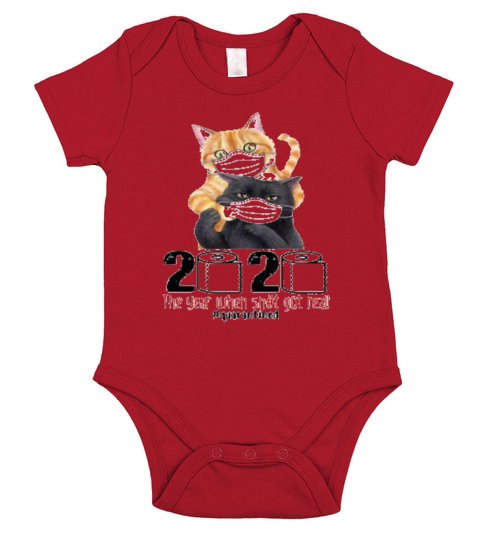CATS MASKED 2020 THE YEAR WHEN SHIT GOT REAL Short Sleeve Baby One-Piece