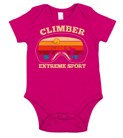 Climber Pine Extreme Sport Retro Style Vintage Short Sleeve Baby One-Piece