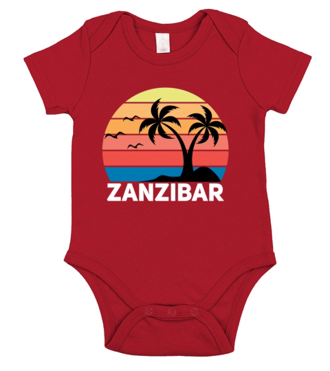 Cool retro vintage Zanzibar design Short Sleeve Baby One-Piece