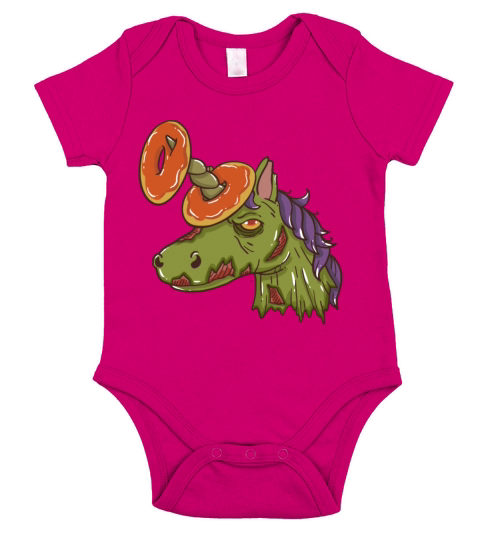 CREEPY HALLOWEEN ZOMBIE UNICORN WITH Short Sleeve Baby One-Piece