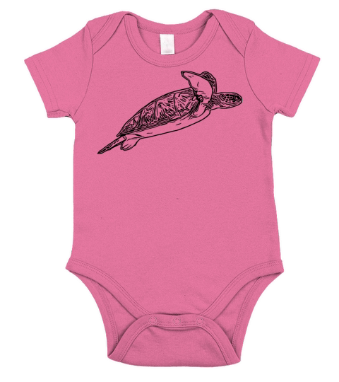 Elegant Vintage Sea Turtle Short Sleeve Baby One-Piece
