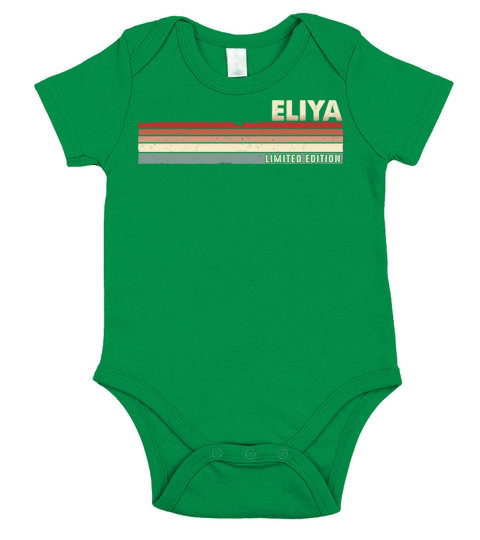 Eliya Funny Retro Vintage Name Surname 80s 90s Short Sleeve Baby One-Piece