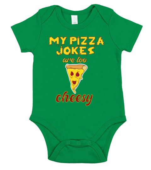 funny my pizza jokes are too cheesy Short Sleeve Baby One-Piece