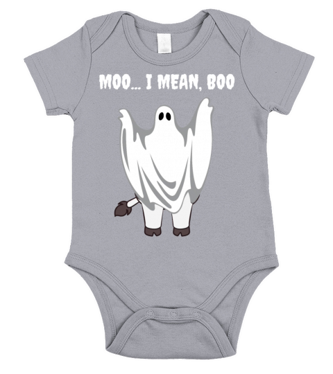 Ghost Cow Moo I Mean Boo Halloween Cow Lovers Gift Short Sleeve Baby One-Piece
