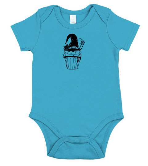Halloween cupcake Witch Hat Short Sleeve Baby One-Piece