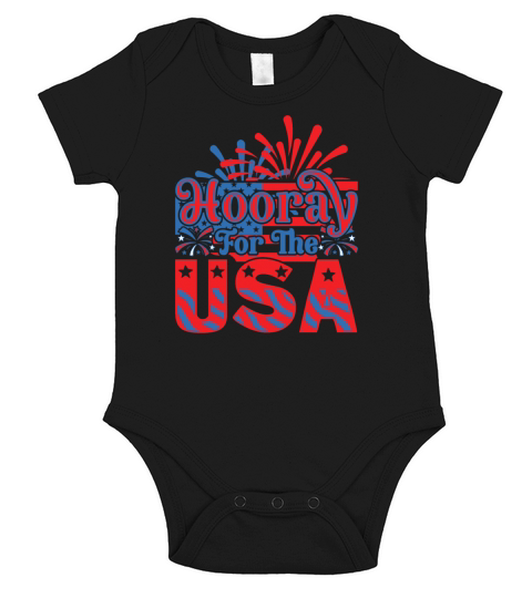 Hooray for the usa Short Sleeve Baby One-Piece