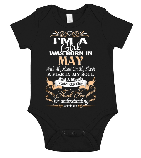 I Am A Girl Was Born In May Short Sleeve Baby One-Piece