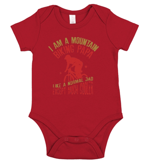 I Am A Mountain Biking Papa Funny Gift for Short Sleeve Baby One-Piece