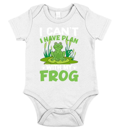 I Cant Ive Plan with My Frog Frog Lover Funny Short Sleeve Baby One-Piece