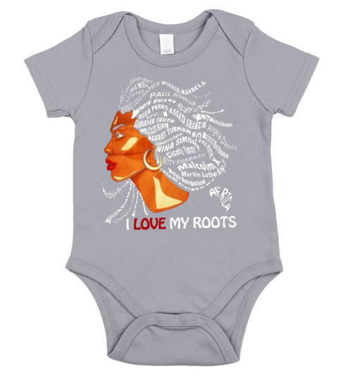 I Love My Roots T-Shirt - Patriotic Black History Month Short Sleeve Baby One-Piece