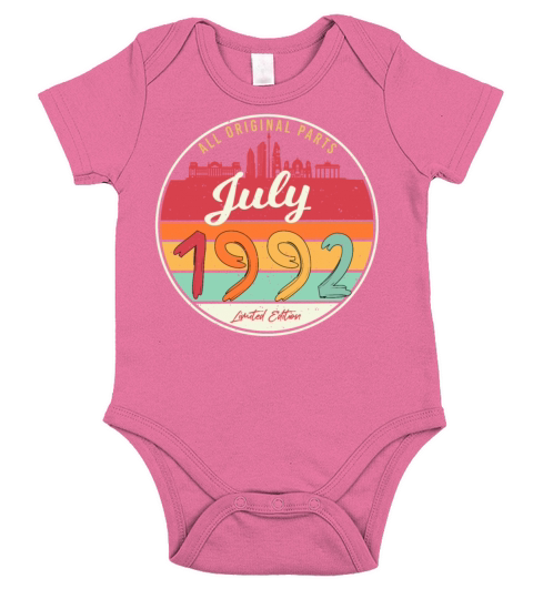 July 1992 30th Birthday Short Sleeve Baby One-Piece
