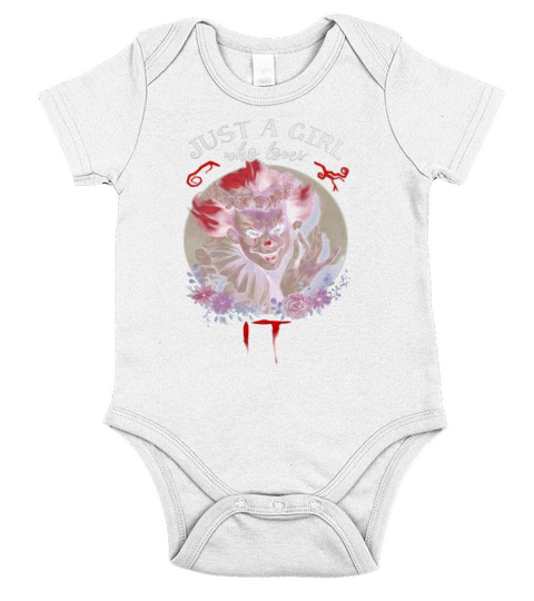 Just a girl who love IT Pennywise floral shirt Short Sleeve Baby One-Piece