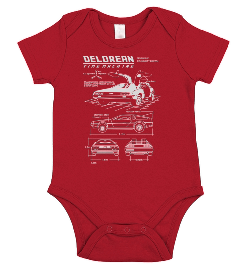 Limited Edition Delorean Tshirt Short Sleeve Baby One-Piece