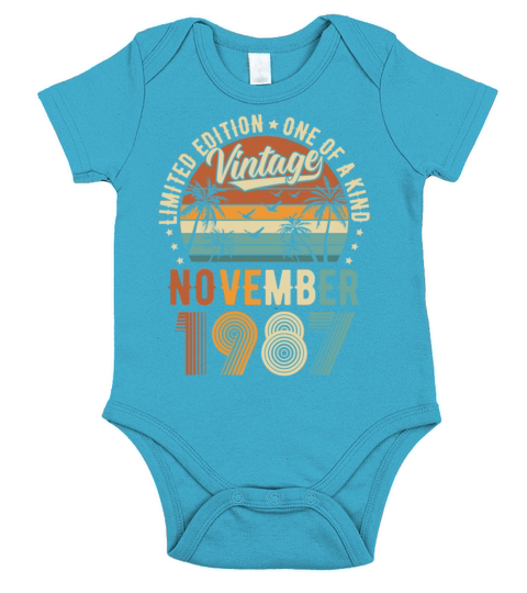 Limited Edition November 1987 Birthday Present Short Sleeve Baby One-Piece