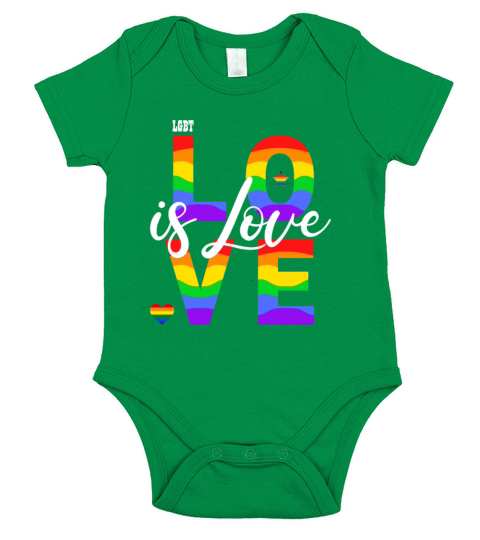 love is love LGBT rainbow Short Sleeve Baby One-Piece